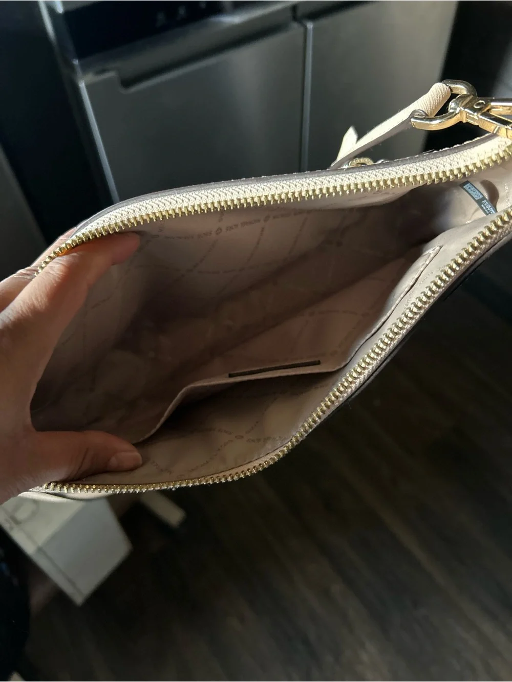 Michael Kors Light Cream Crossbody with Gold Hardware